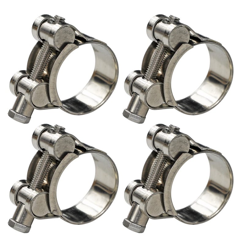 AKIHISA T-Bolt Hose Clamp,20-22mm OD Range 304 Stainless Steel Pipe Strap Clamp, Adjustable Heavy Duty Tube Clamp (4Pack, 0.79" to 0.87") - Image 1